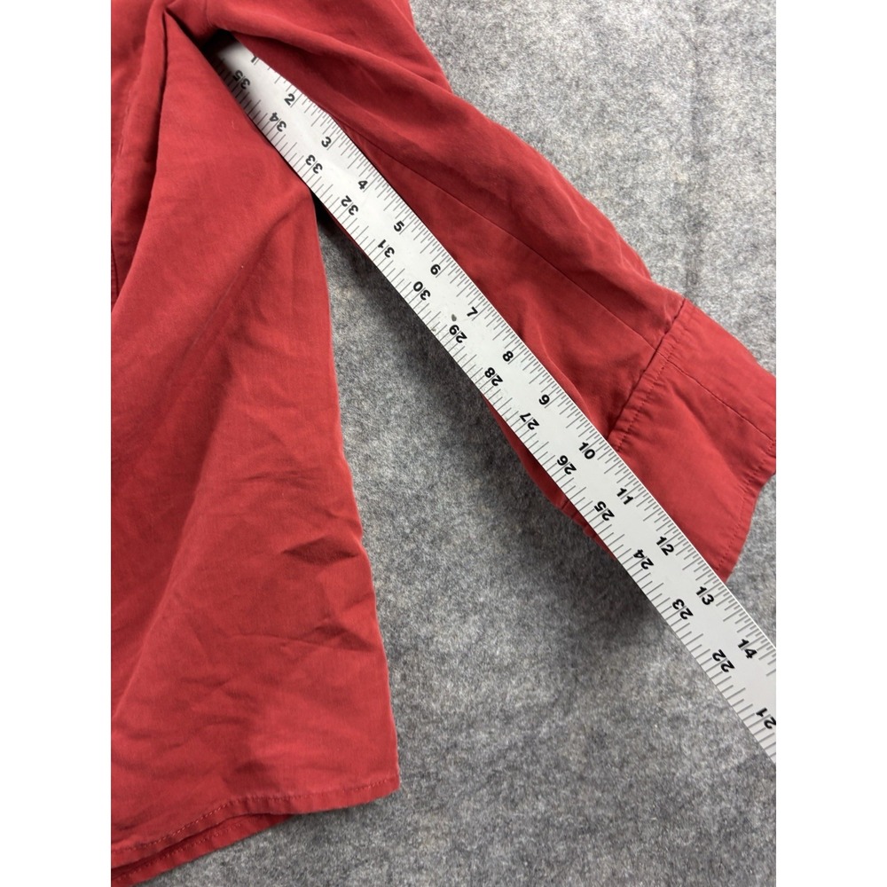 Liz Claiborne First Issue Women's 100% Silk Long Sleeve Button Down Red Size 12 - Picture 5 of 7